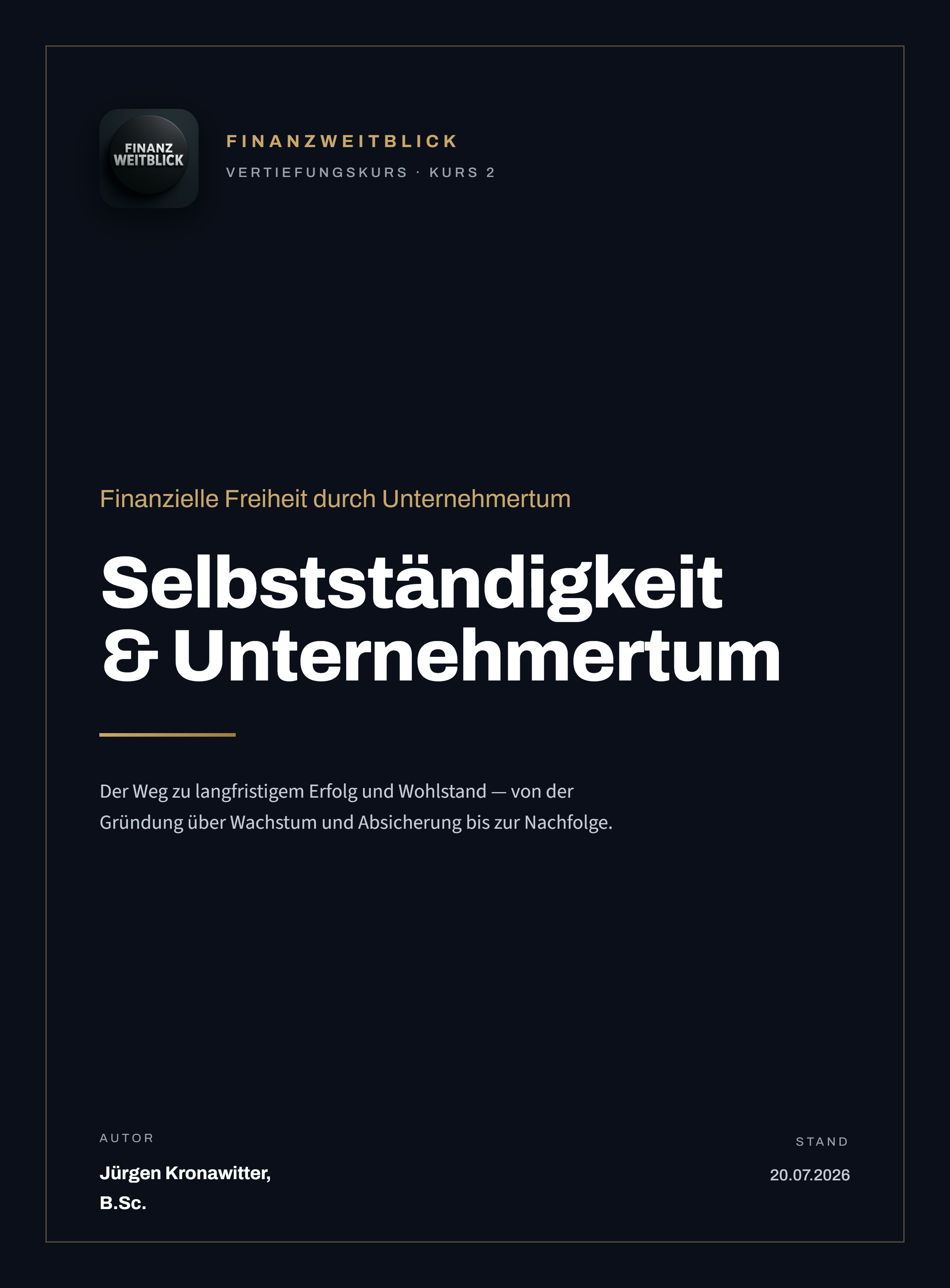 Cover: Unternehmertum