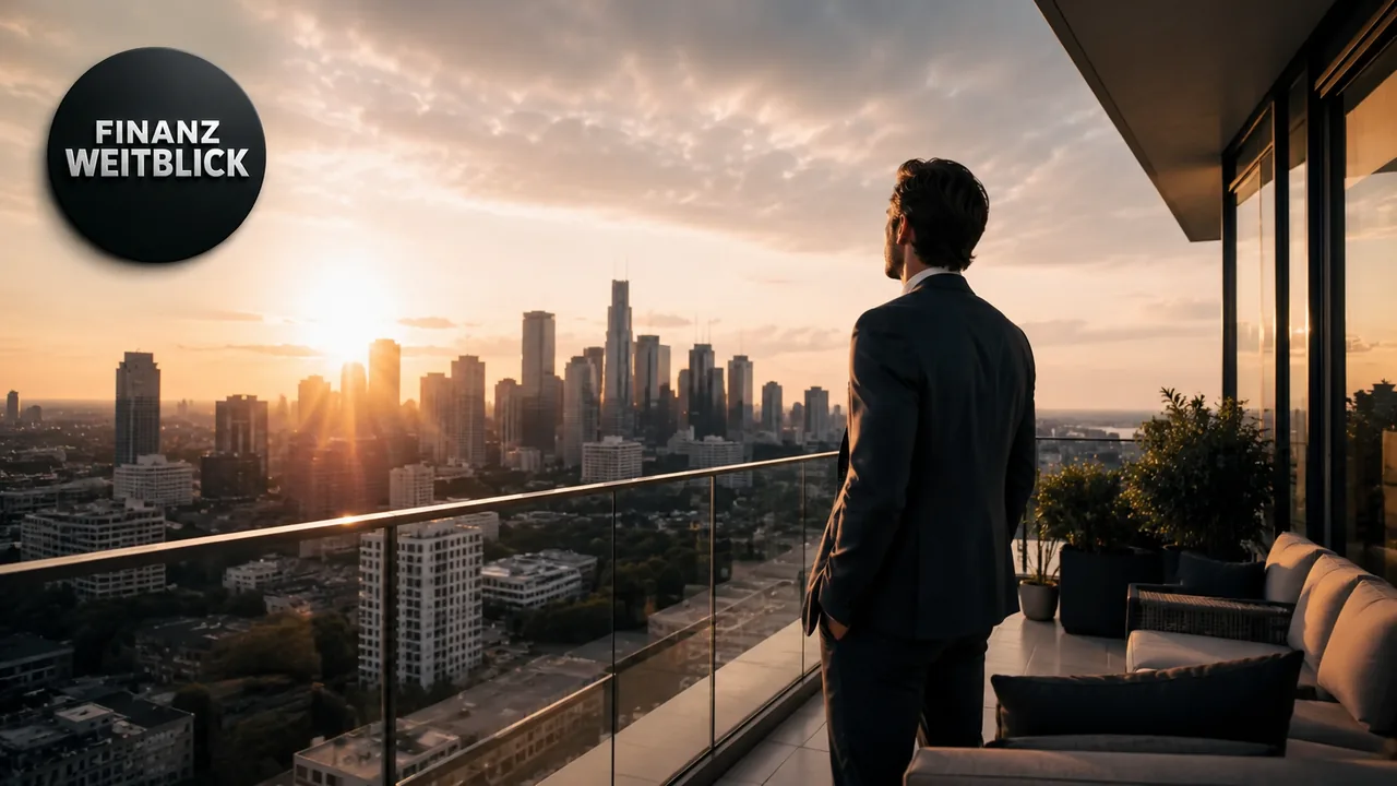 Blick über eine Stadt im Sonnenuntergang als Sinnbild für finanzielle Weitsicht